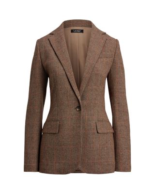 Glen Plaid Cotton Blend Blazer