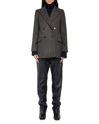 Miew Chevron Wool Blend Coat