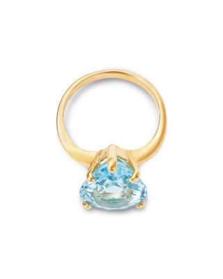 Sky Blue Topaz Pear Ring in 14K Yellow Gold