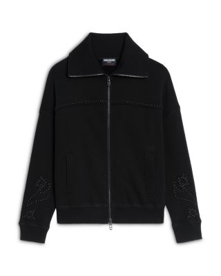 Milly Studded Zip Sweatshirt