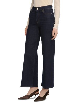 Le Slim High Rise Palazzo Crop Jeans in Rinse