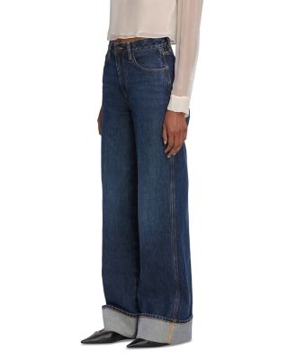 The Cuffed Wide Leg Jeans in Spencer