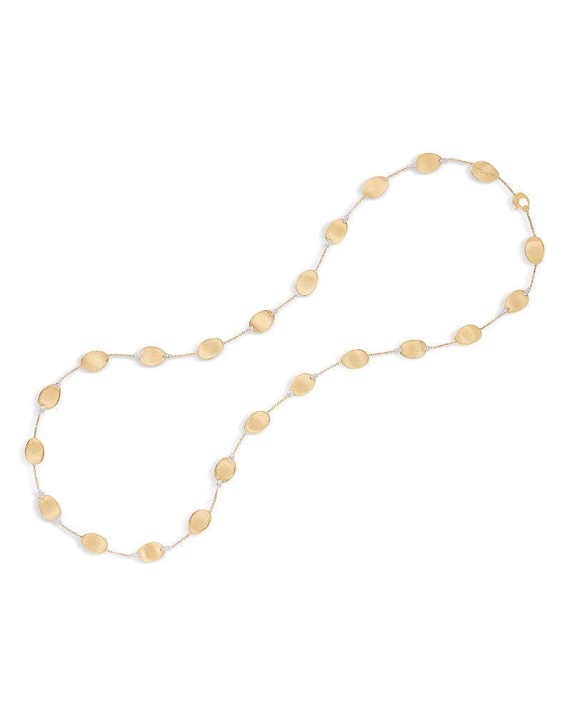 Marco Bicego Diamond Accented Long Necklace In 18k Yellow Gold, 0.79 Tcw In Gold