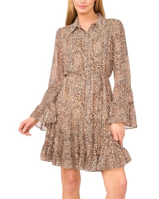 Tiered Flounce Sleeve Dress