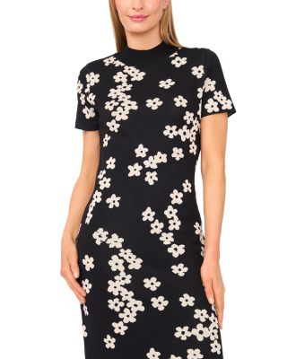 Floral Print Mock Neck Dress