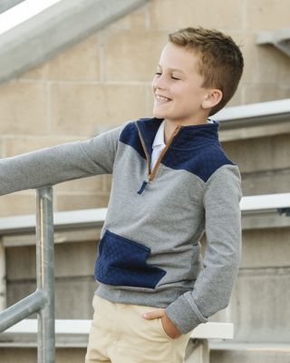 Boys' Organic Long Sleeve French Terry Half-Zip Pullover - Little Kid, Big Kid