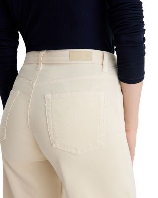 Saige Wide Leg Crop Corduroy Jeans in Opal Stone