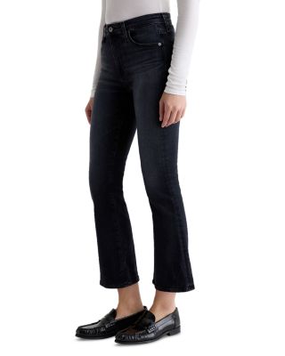 Farrah Mid Rise Cropped Bootcut Jeans in Glitch