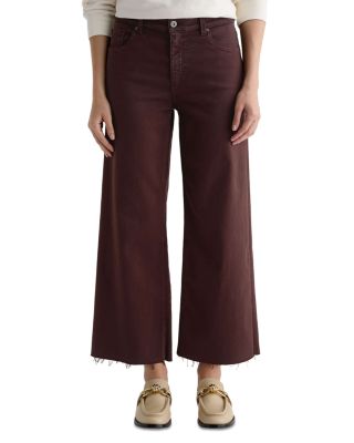 AG Saige High Rise Wide Leg Crop Jeans in Coffee Bean