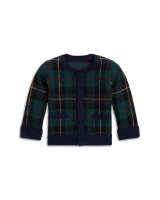 Boys' Plaid Washable Wool Cardigan - Baby