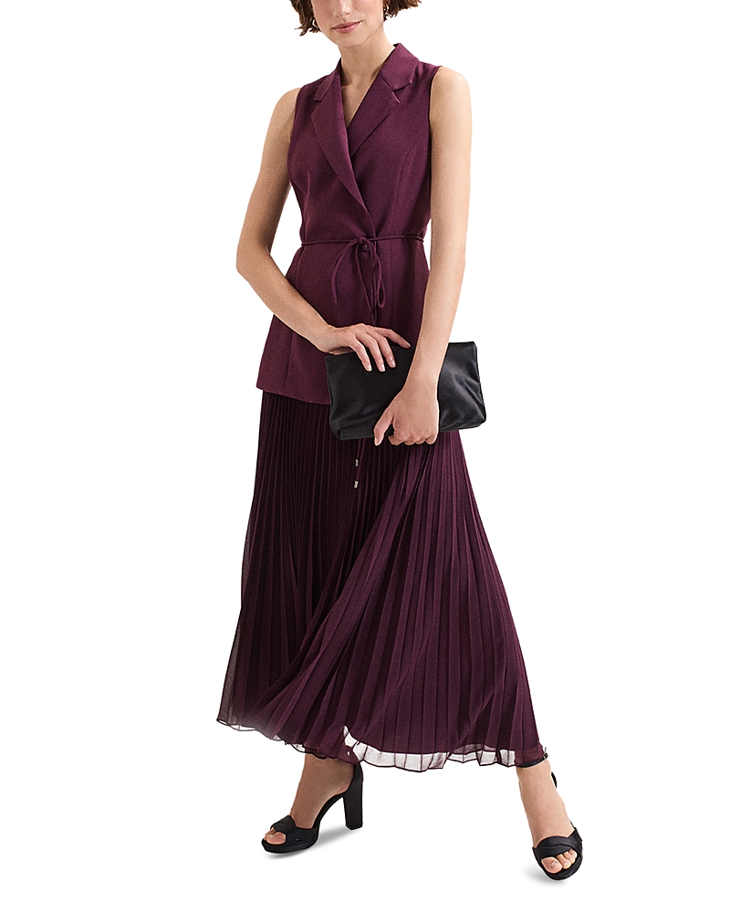 Phase Eight Womens Burgundy Becky Tuxedo Woven Midi Dress In Purple