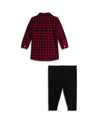 Girls' Plaid Twill Shirt & Jersey Legging Set - Baby