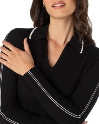 V Neck Collared Sweater