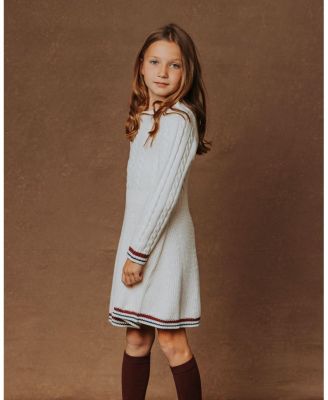 Girls' Organic Long Sleeve Schoolgirl Cable Sweater Dress - Baby, Little Kid, Big Kid