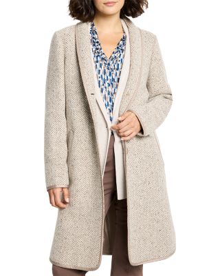 Herringbone Wool Blend Coat