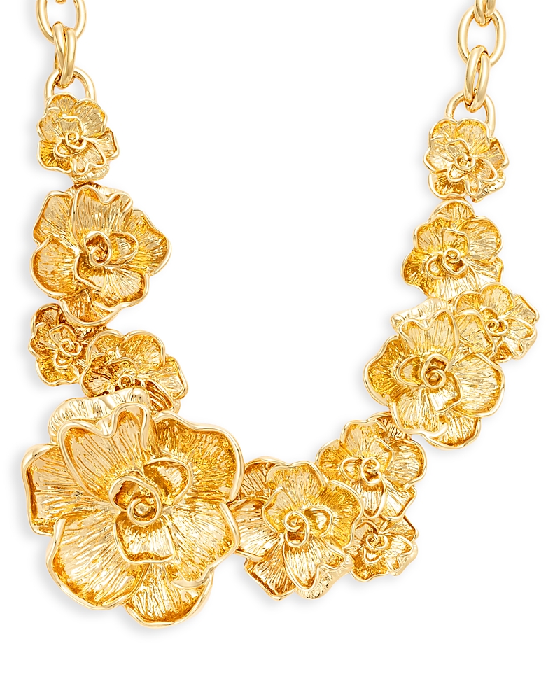 Aqua X Angelica Hicks Abstract Flower & Leaf Statement Necklace, 18 - Exclusive In Gold