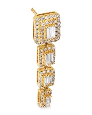 Diamond Drop Earrings in 14K Yellow Gold, 1.0 tcw