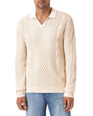 Haynes Open Collar Cable Polo Sweater