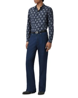 Ross Slim Fit Printed Button Front Shirt
