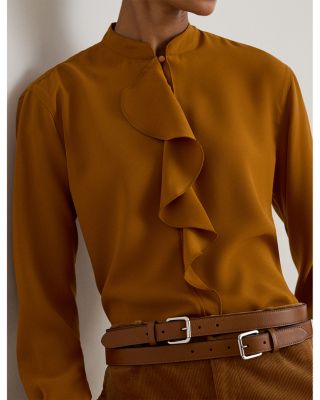 Ruffle Trimmed Georgette Tunic