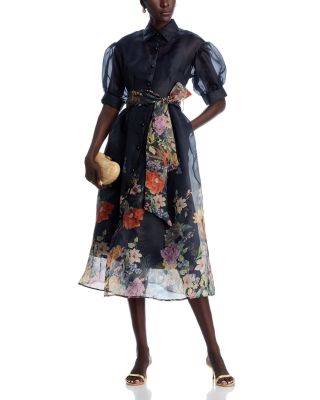 Floral Print Button Front Dress