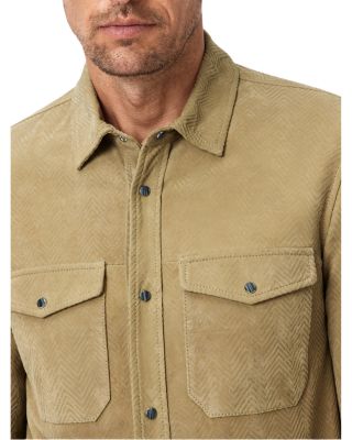 Jonah Herringbone Suede Shirt