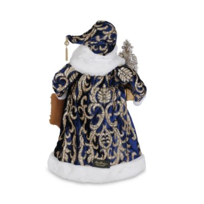 Light Up Midnight Blue Santa Figurine