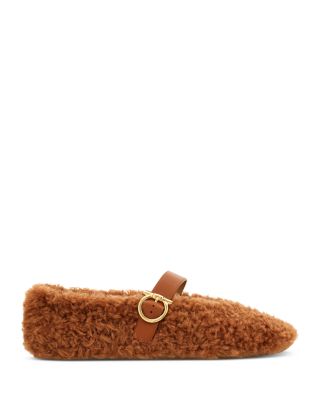 Women's Shearling Mary Jane Flats