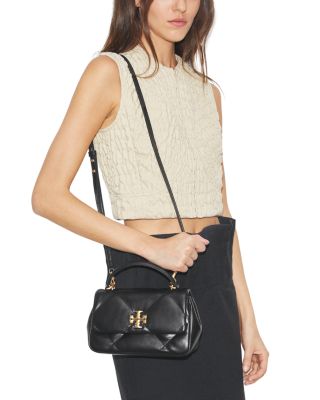 Kira Diamond Quilted Leather Top Handle Bag