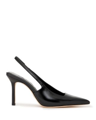 Women&#39;s Sienna Black Leather Slingback Pumps