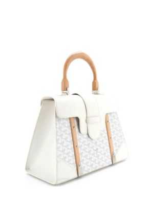  MM Saigon Top Handle Bag Coated Canvas with Leather