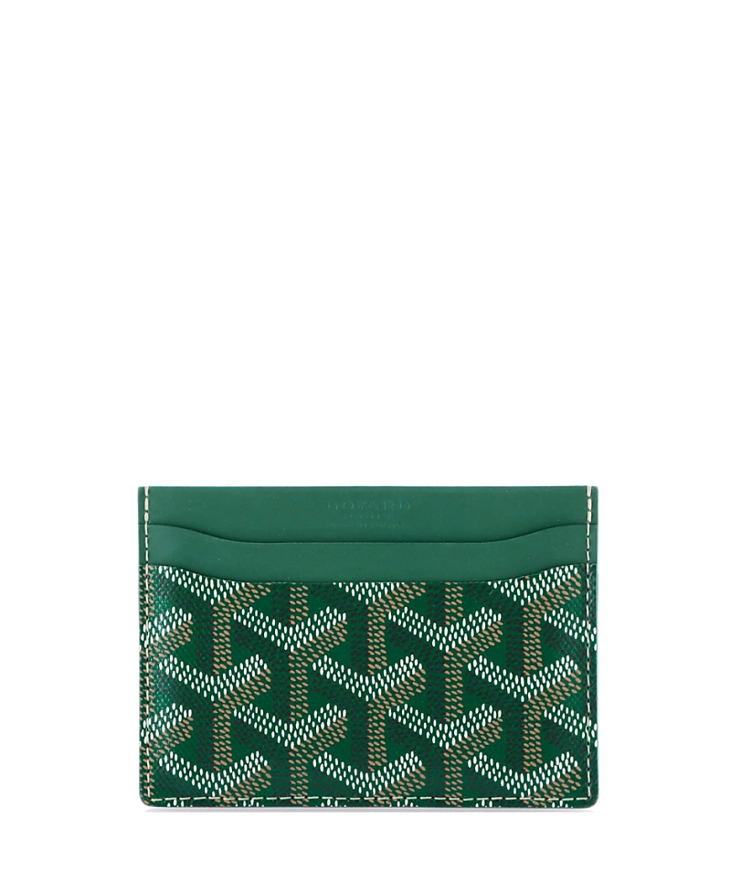 Pre-owned Pre-owned Goyard Goyard Saint Sulpice Card Holder Coated Canvas In Green