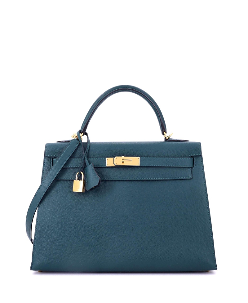 Pre-owned Pre-owned Hermes Hermes Kelly 32 Handbag Blue Epsom With Gold Hardware