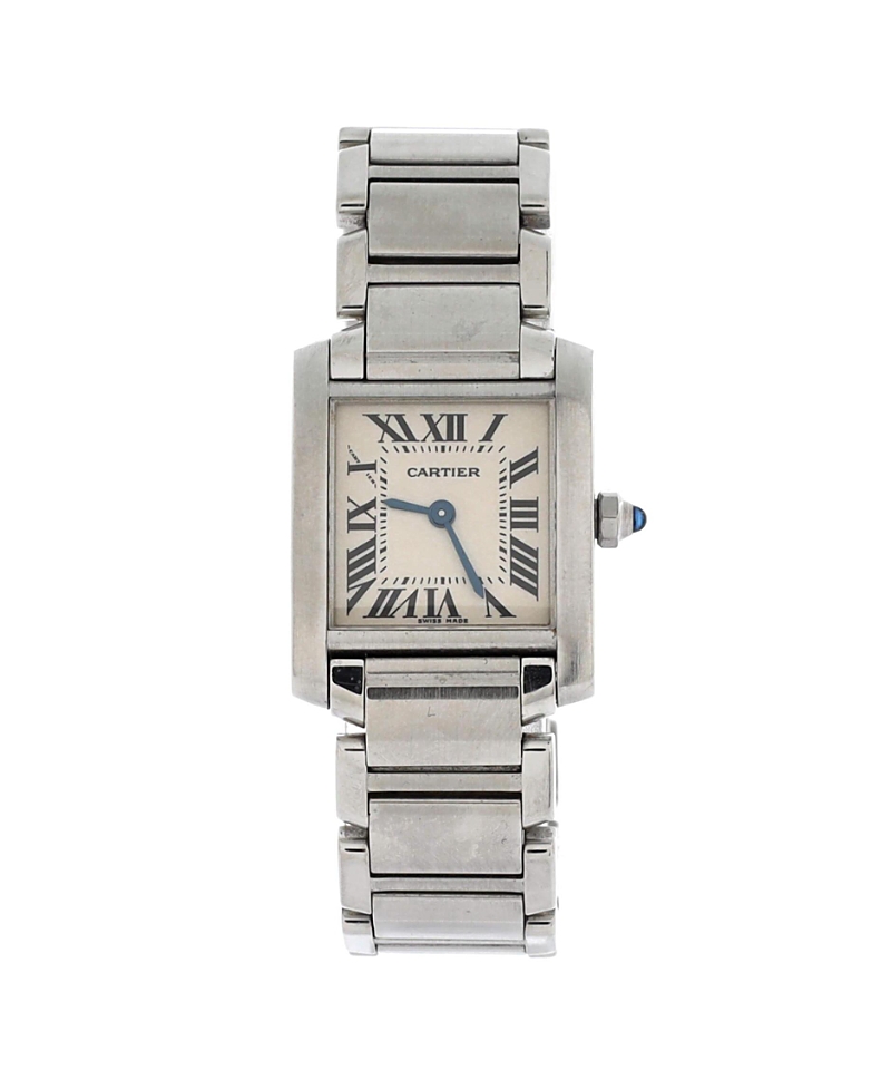 Pre-owned Pre-owned Cartier Cartier Tank Francaise Quartz Watch In Stainless Steel 25mm In Brown