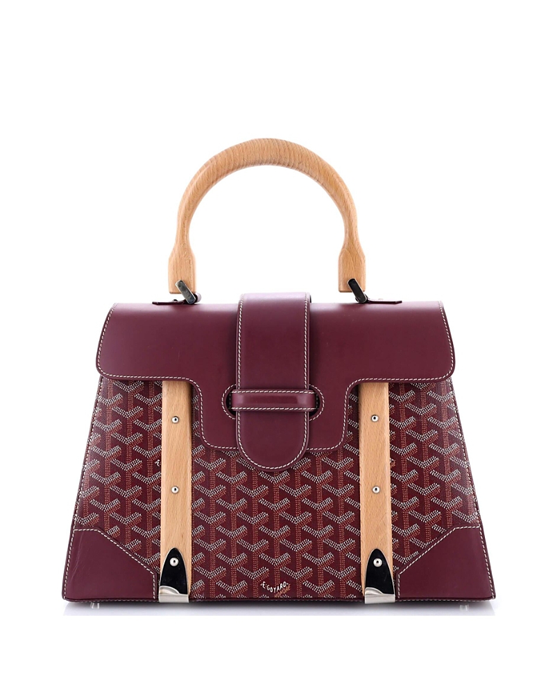 Pre-owned Pre-owned Goyard Goyard Mm Saigon Top Handle Bag Coated Canvas With Leather In Red