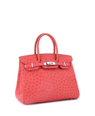 Birkin 30 Handbag Pink Ostrich with Palladium Hardware