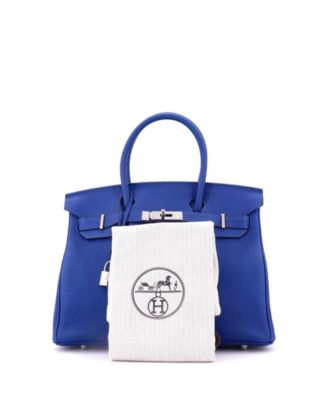 Birkin 30 Handbag Blue Togo with Palladium Hardware