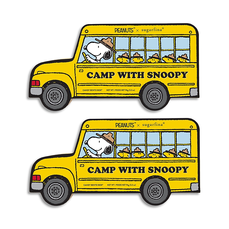 Sugarfina Camp Snoopy 2 Piece Candy Bento Box, Set Of 2 In Yellow