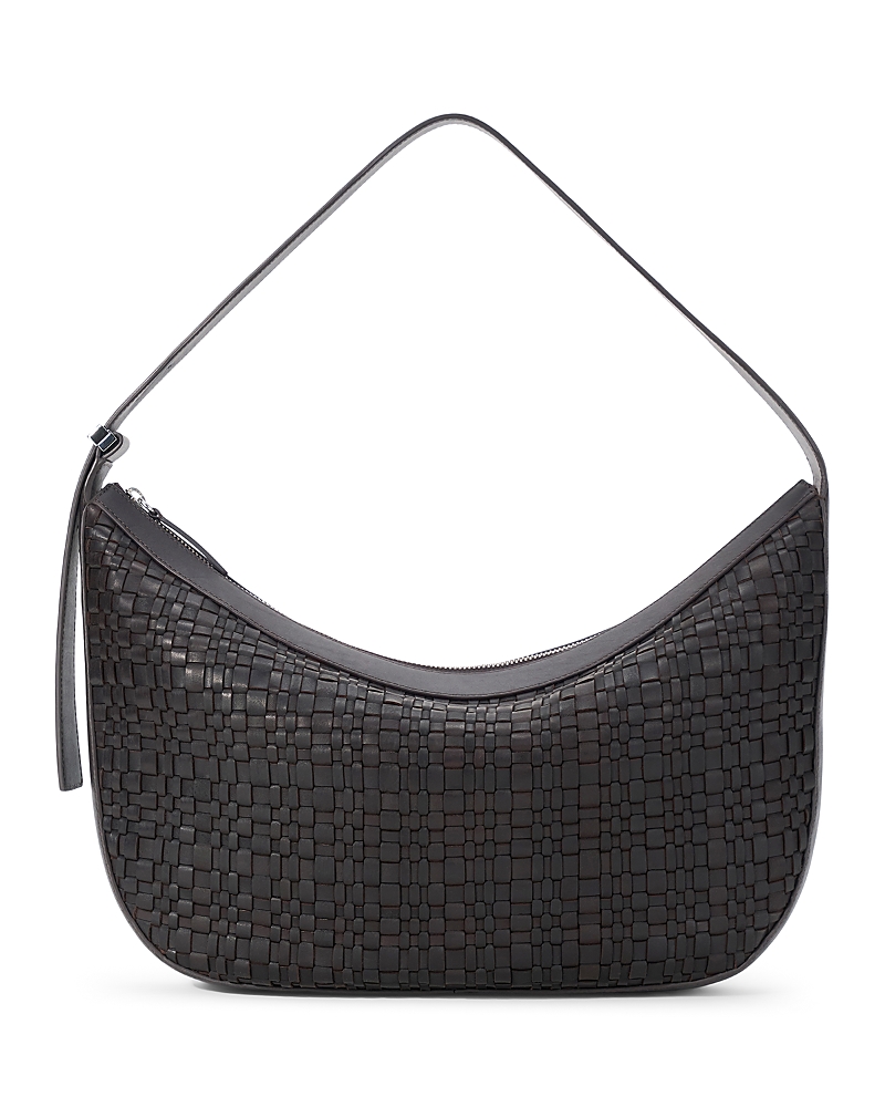Staud Large Demy Suede Shoulder Bag In Black