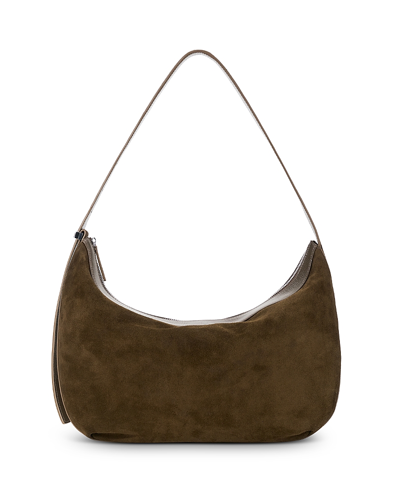 Staud Large Demy Suede Shoulder Bag In Brown