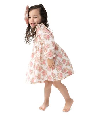 Girls' Bouquets Ruffled Long Sleeved Dress & Ribbed Leggings - Baby