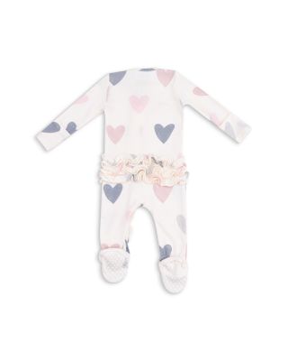 Girls' Hearts Ruffle Zipper Footie - Baby