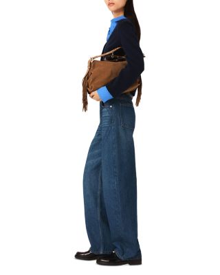 Balloon Jeans with Martingale in Blue