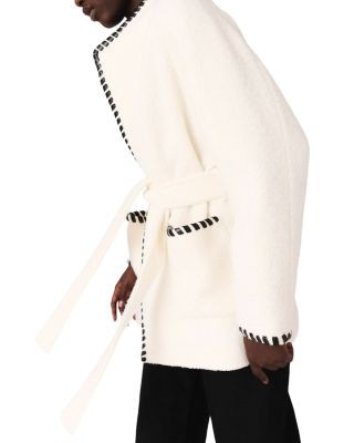 Lined Coat with Contrasting Ribbon