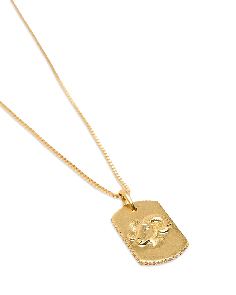 Maje Zodiac Dog Tag Pendant Necklace, 26.5 · OS