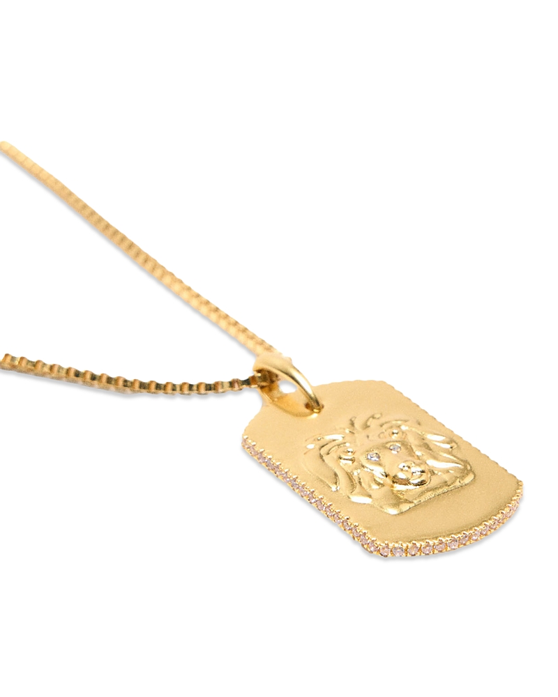 Maje Zodiac Dog Tag Pendant Necklace, 26.5