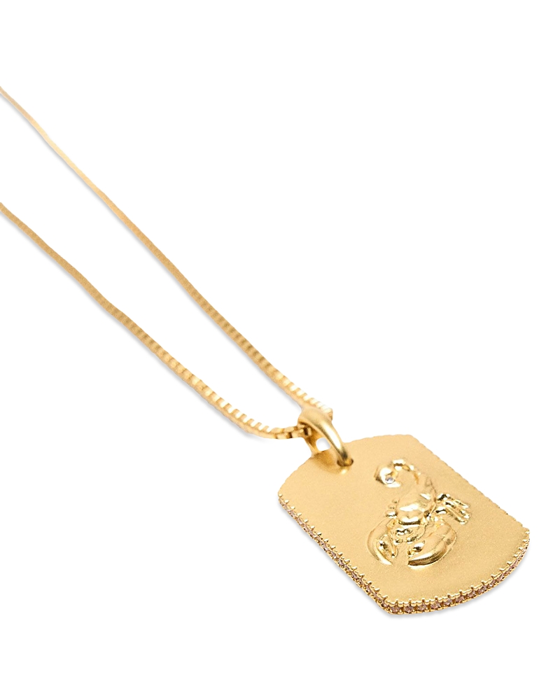 Maje Zodiac Dog Tag Pendant Necklace, 26.5 · OS