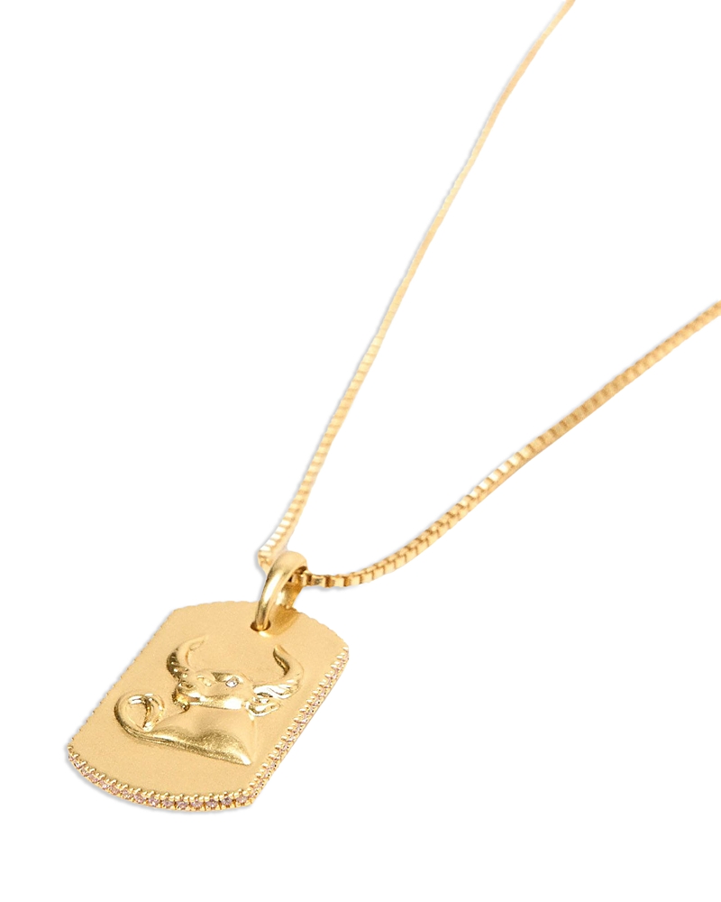 Maje Zodiac Dog Tag Pendant Necklace, 26.5 · OS