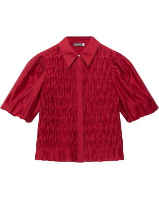  Women's Puff Sleeve Smock Shirt