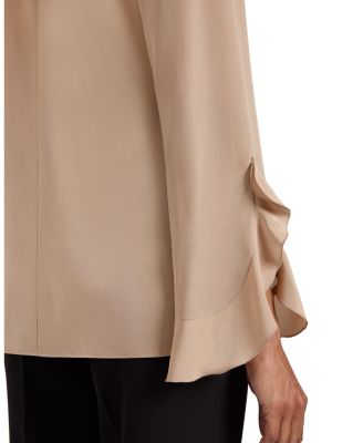 Sienna Long Sleeve Silk Blouse with Neck Tie